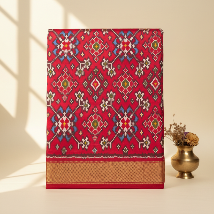 KUBERAN RED POCHAMPALLY SILK SAREE