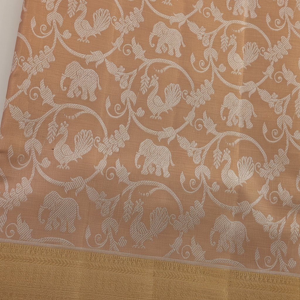 kuberan Peach Kanchipuram Silk Saree