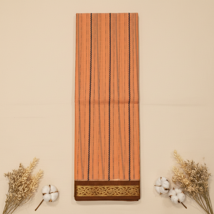 KUBERAN PALE ORANGE COTTON SAREE