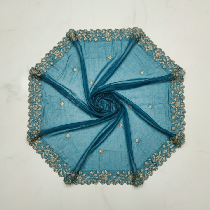 Kuberan Net Dupatta with Gold Embroidery