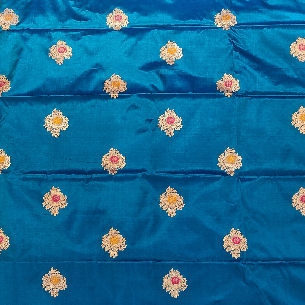 Peacock-blue saree body preview