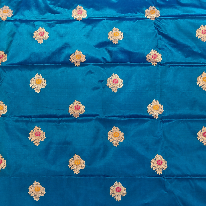 Peacock-blue saree body preview