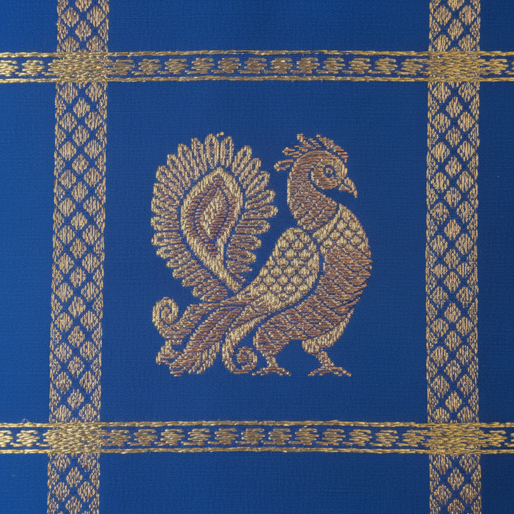 KUBERAN ROYAL BLUE WITH GREEN PURE KANCHIPURAM SILK SAREE