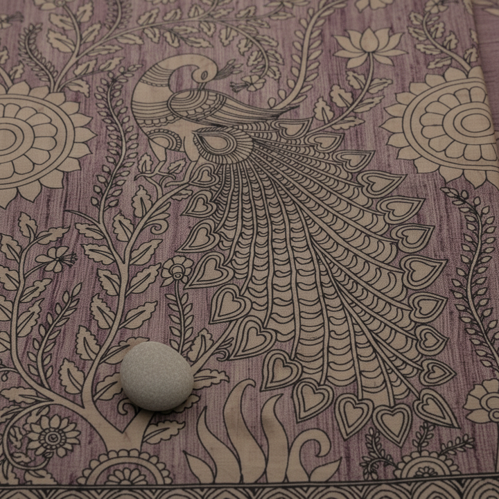 KUBERAN PURPLE SEMI TUSSAR SILK SAREE