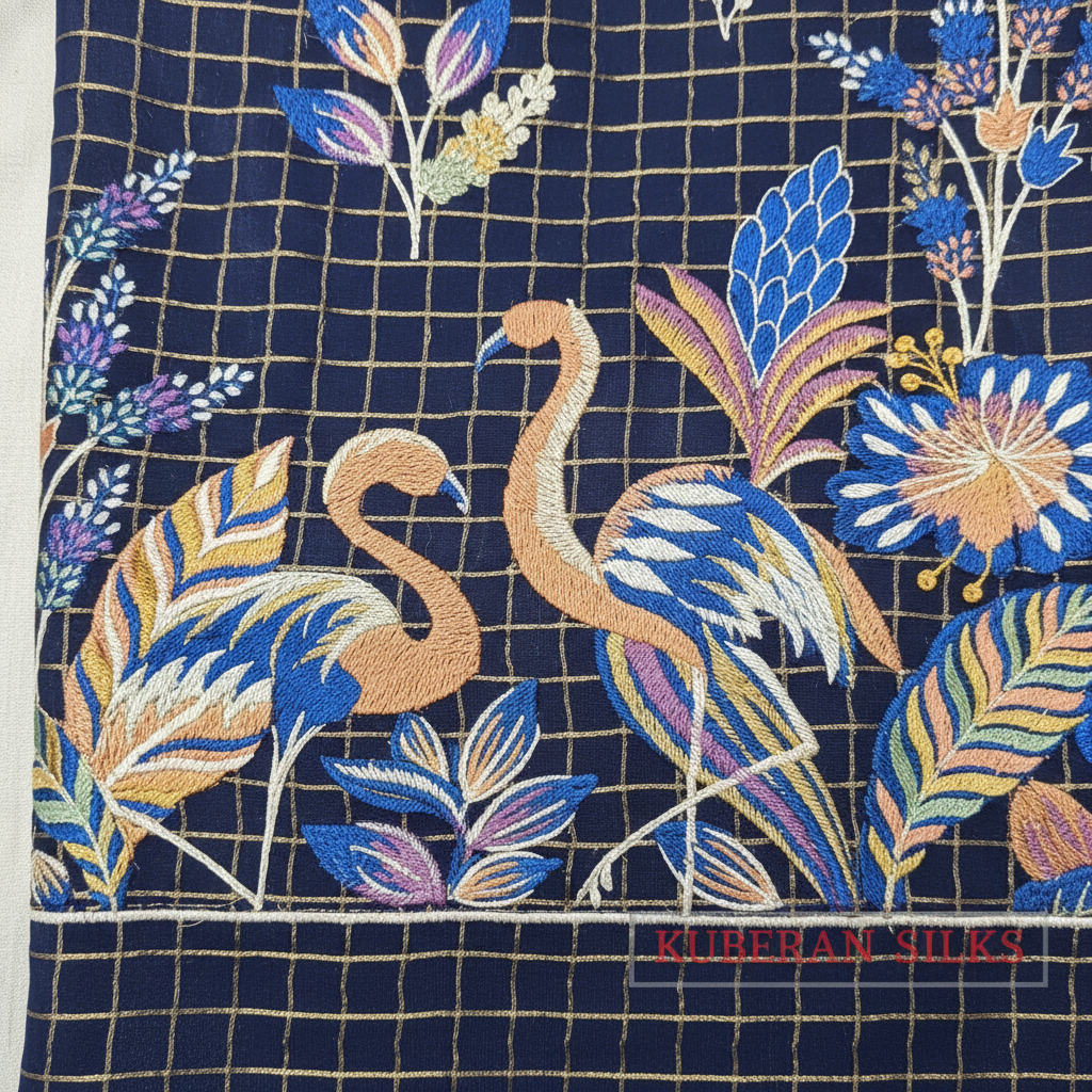 Kuberan Navy Blue Mysore Silk Saree