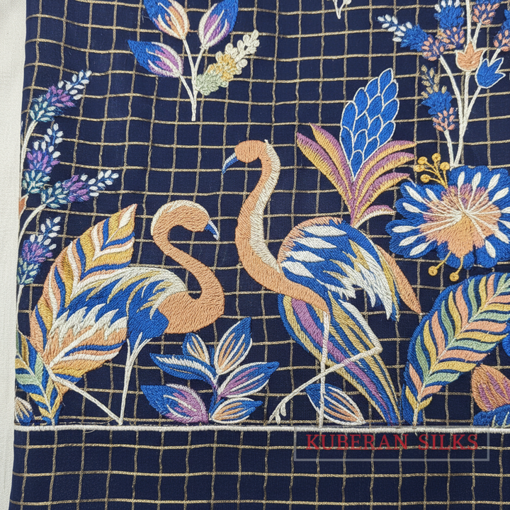 Kuberan Navy Blue Mysore Silk Saree