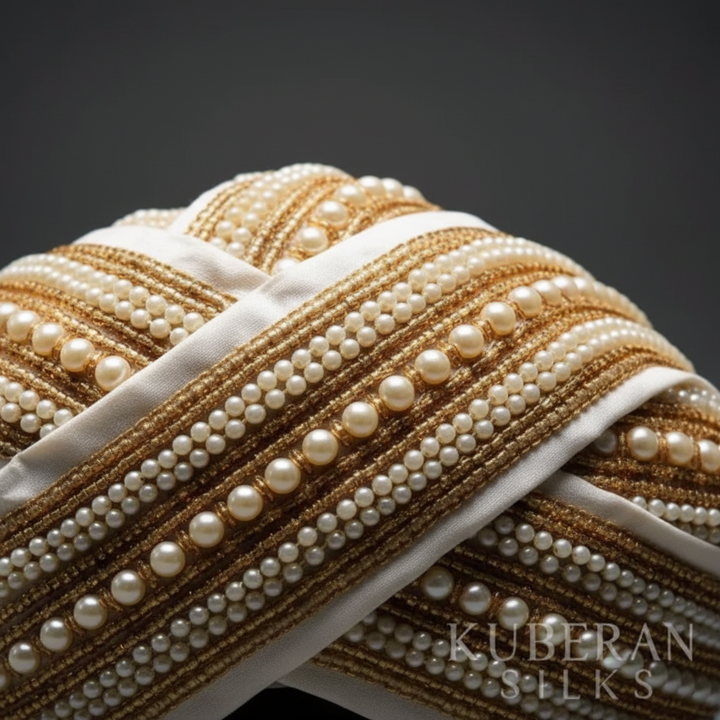 Pearl and bead detail close-up