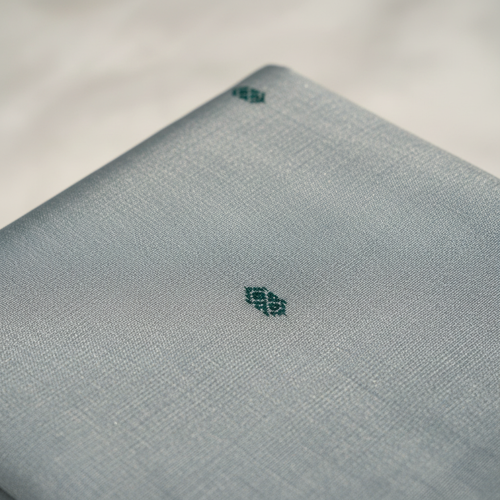 KUBERAN GREY GREEN COTTON SAREE