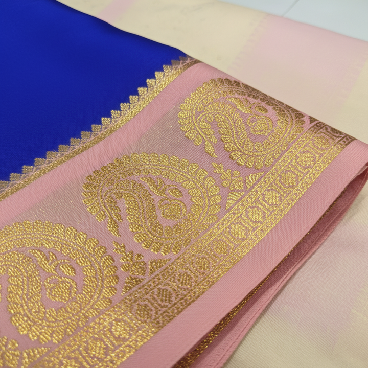 KUBERAN BLUE PURE CREPE SAREE