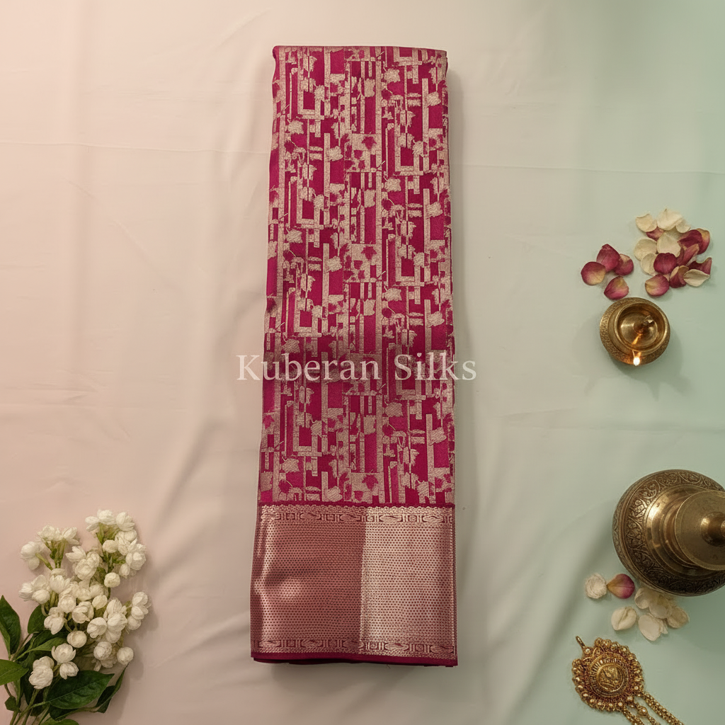 Kuberan Pink Kanchipuram Silk Saree