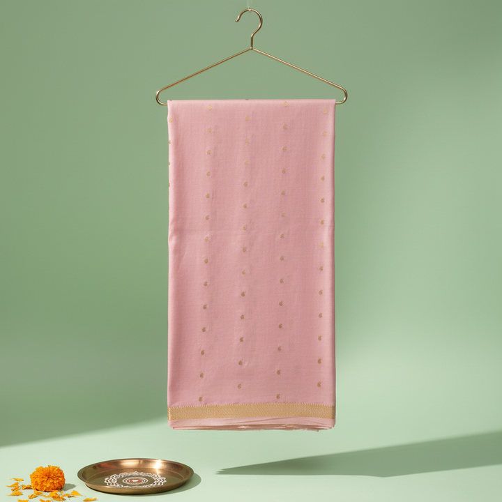 KUBERAN BABY PINK MYSORE CREPE SILK SAREE
