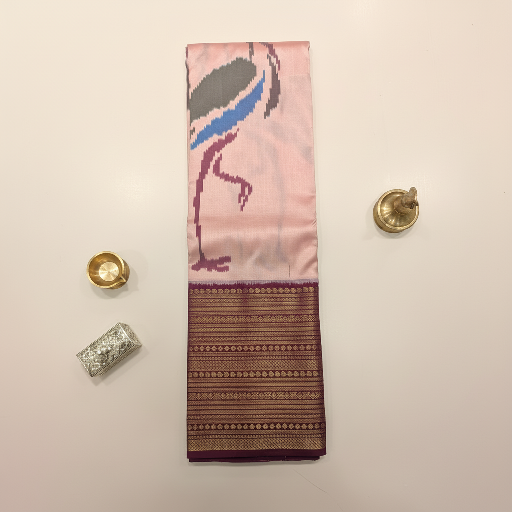 KUBERAN PEACH POCHAMPALLY SILK SAREE