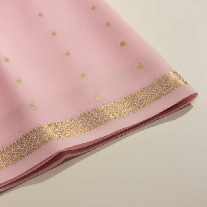 KUBERAN BABY PINK MYSORE CREPE SILK SAREE