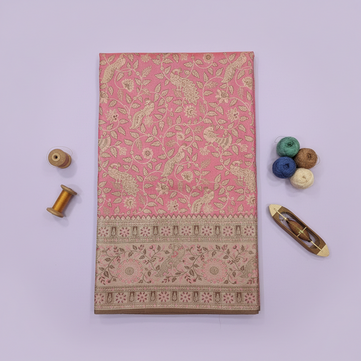 KUBERAN PINK PURE KANCHIPURAM SILK SAREE