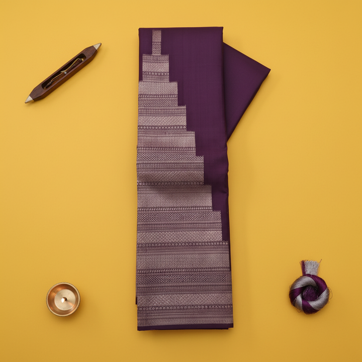 Kuberan Plum Purple Kanchipuram Silk Saree