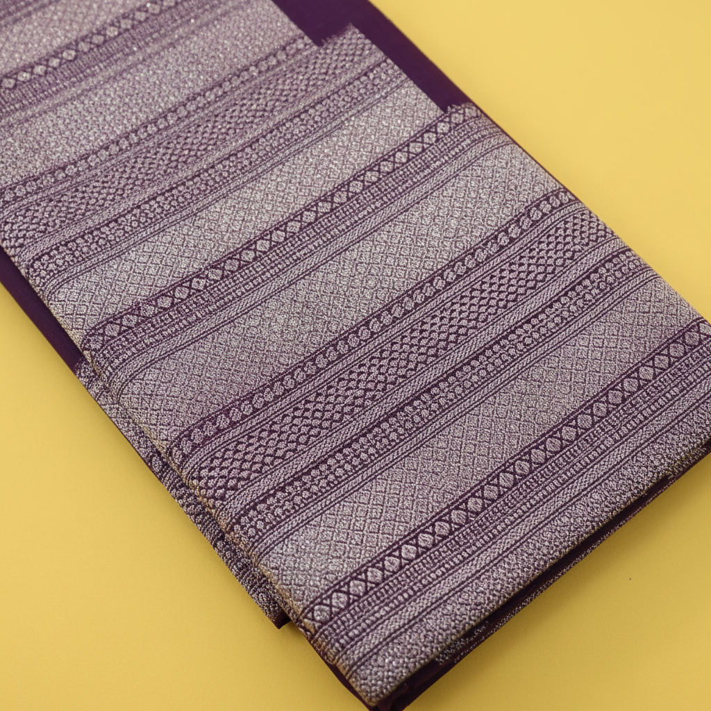 Kuberan Plum Purple Kanchipuram Silk Saree