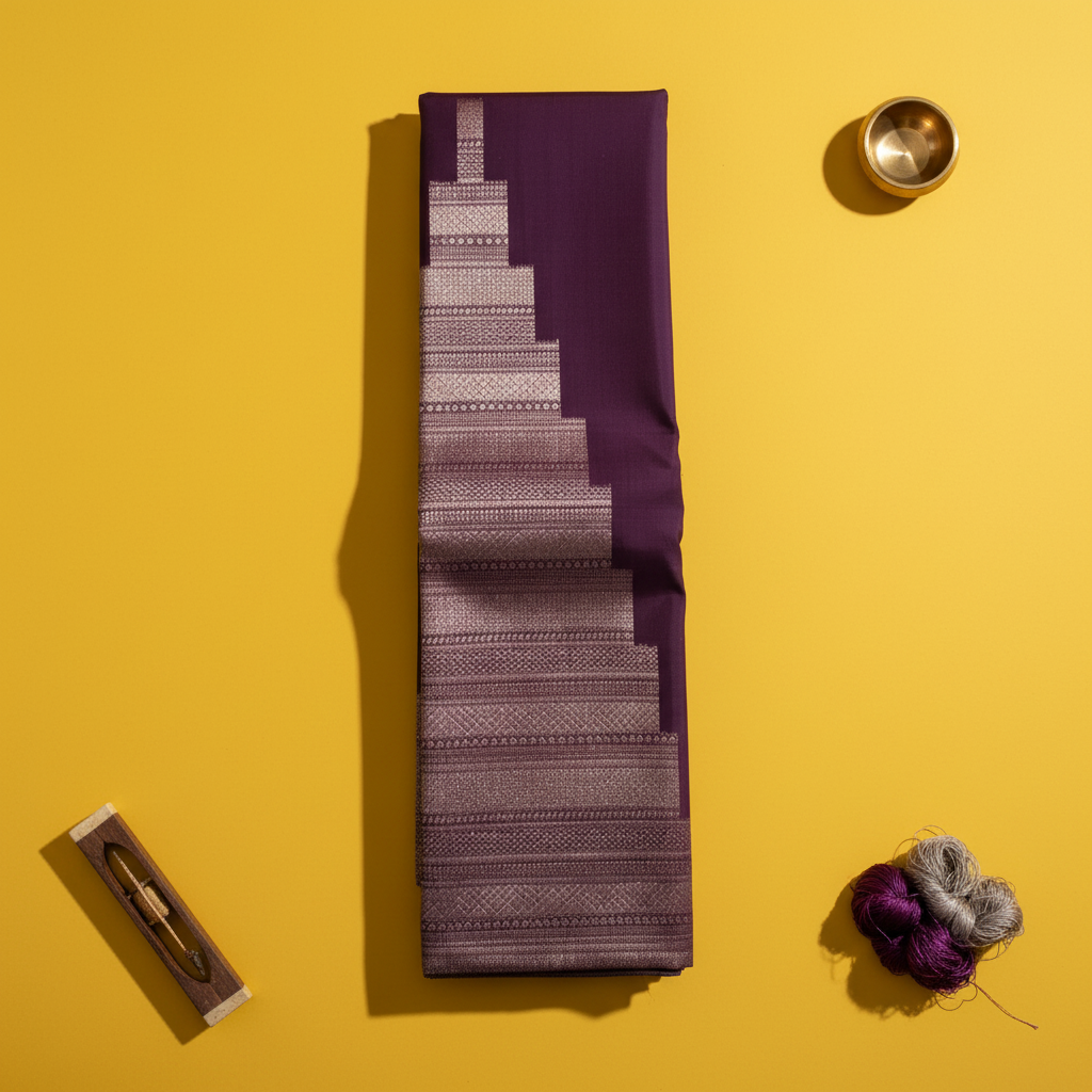 Kuberan Plum Purple Kanchipuram Silk Saree