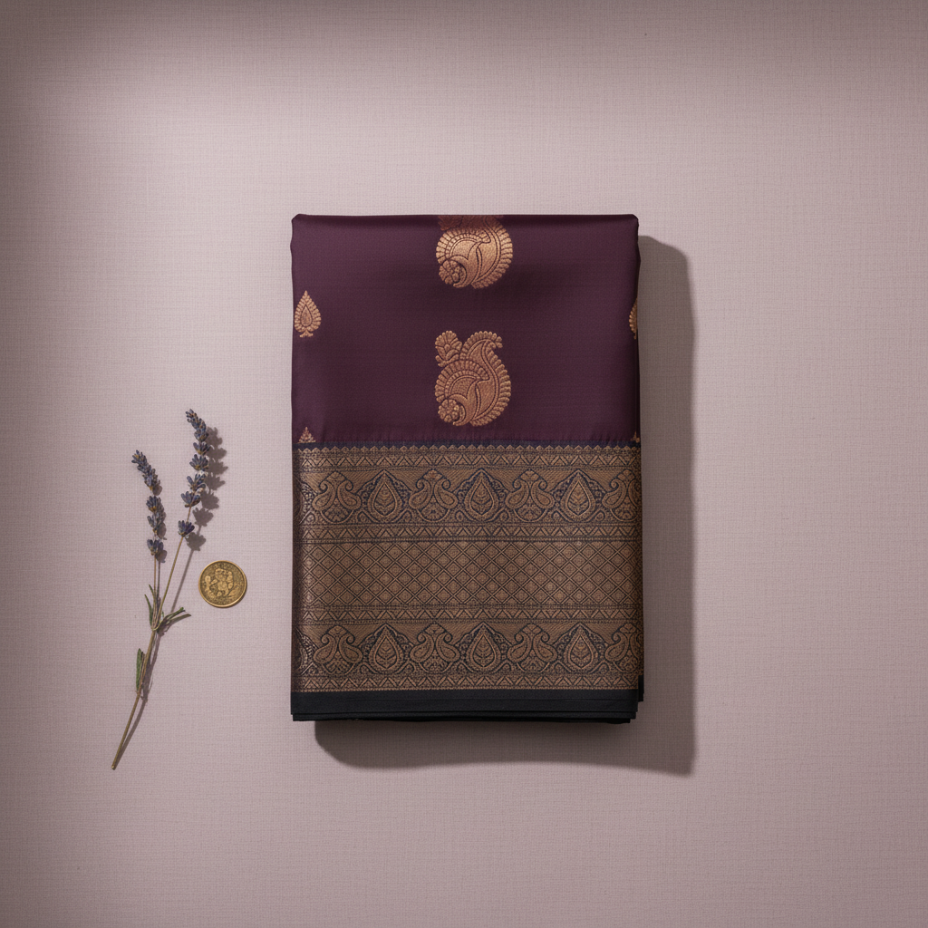 KUBERAN WINE SEMI SILK SAREE