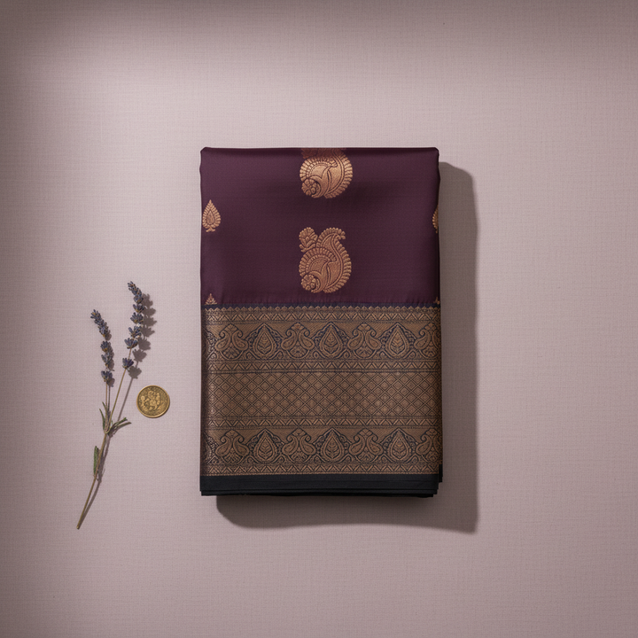 KUBERAN WINE SEMI SILK SAREE