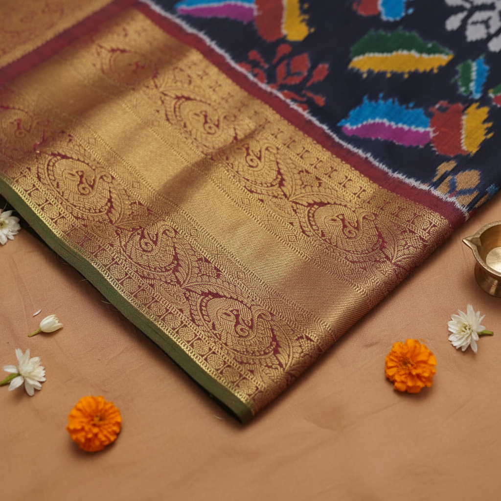 Pochampally Ikat Saree Border Detail
