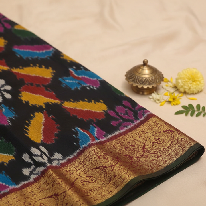 Pochampally Ikat Saree Close-up Detail