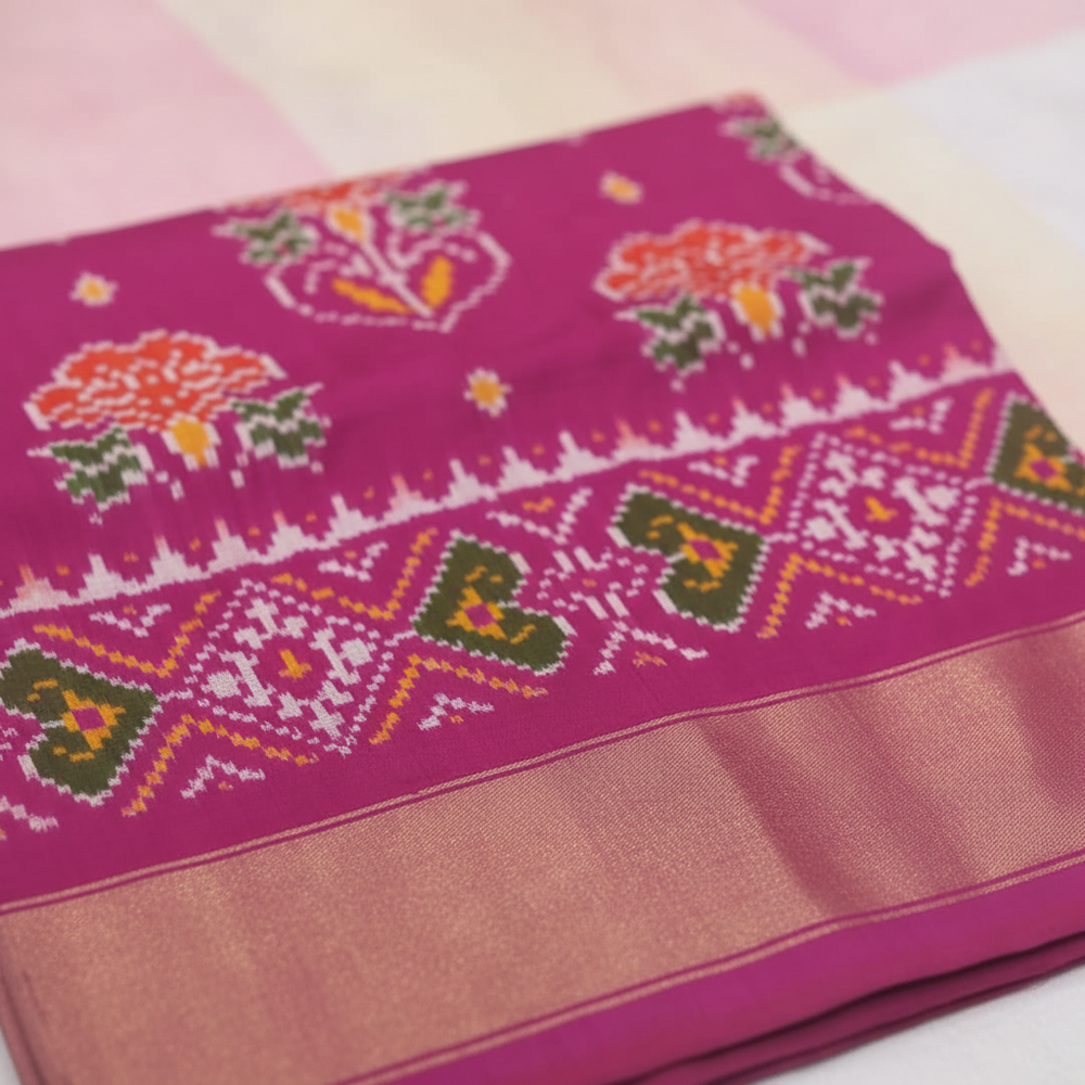 Pochampally Ikat Saree Close-Up Detail