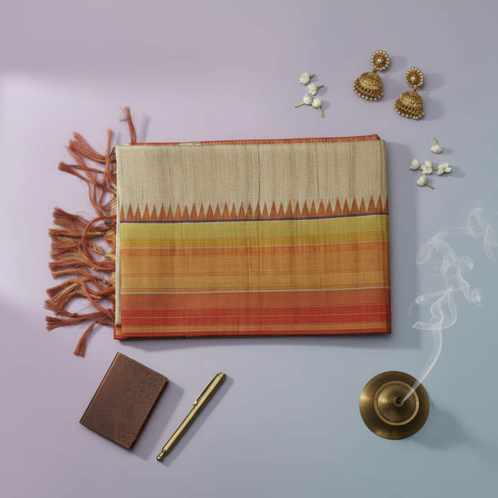 Premium Kanchipuram Saree with Traditional Props