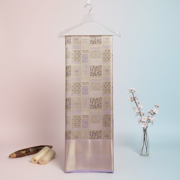 KUBERAN LAVENDER PURE KANCHIPURAM SILK SAREE