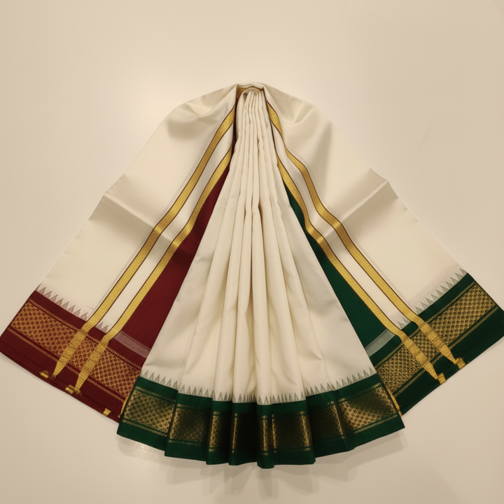 KUBERAN CREAM WEDDING PURE SILK SHALYA