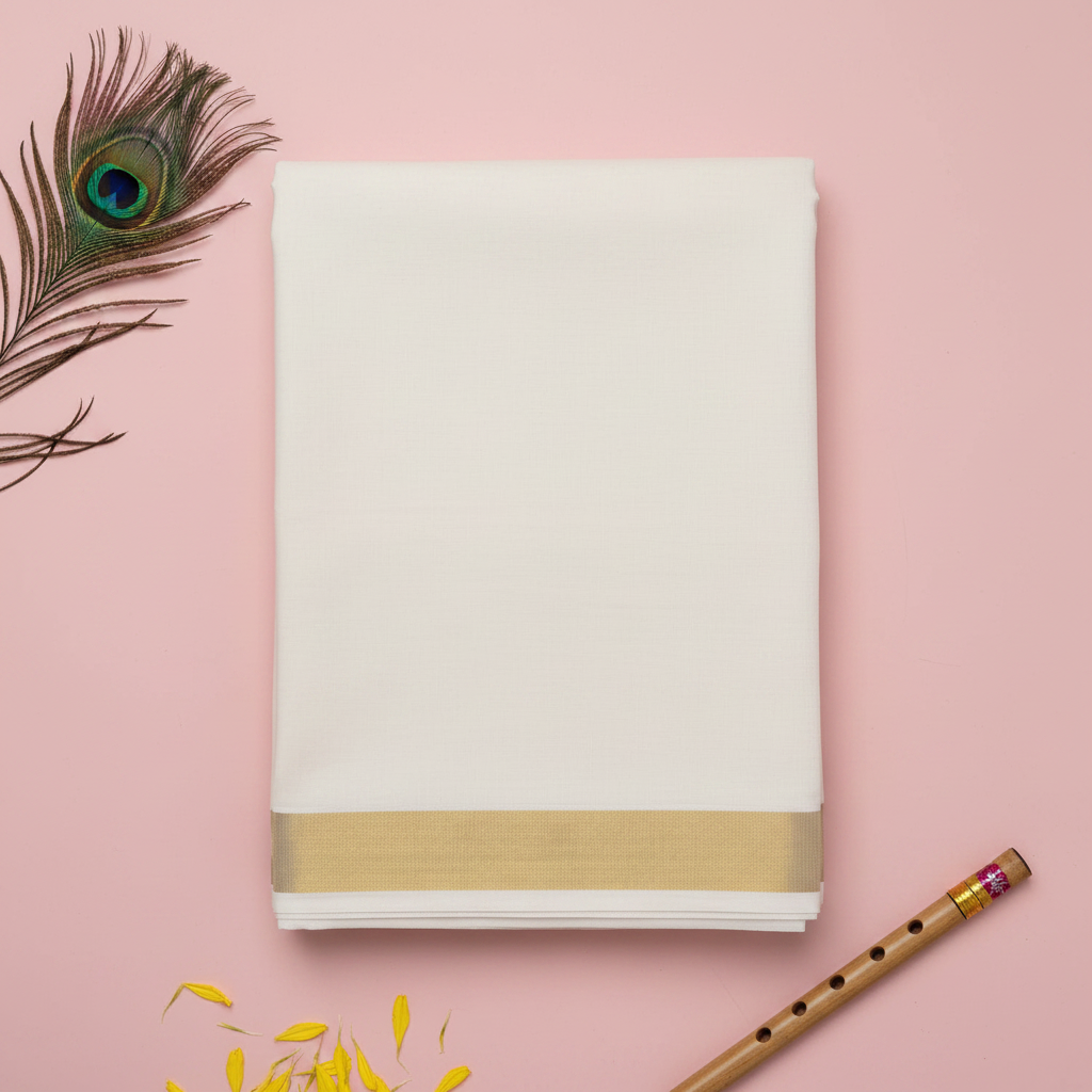 KUBERAN WHITE KERALA KASAVU SAREE