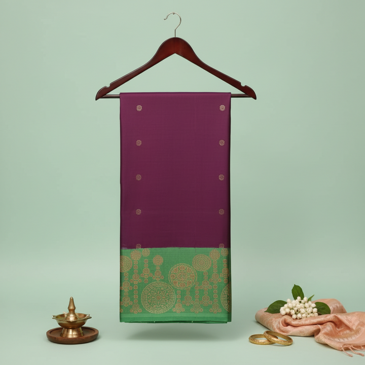 KUBERAN PURPLE GREEN SOFT SILK SAREE