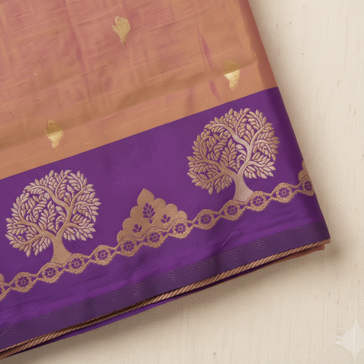 KUBERAN DUSTY ROSE TISSUE SILK SAREE