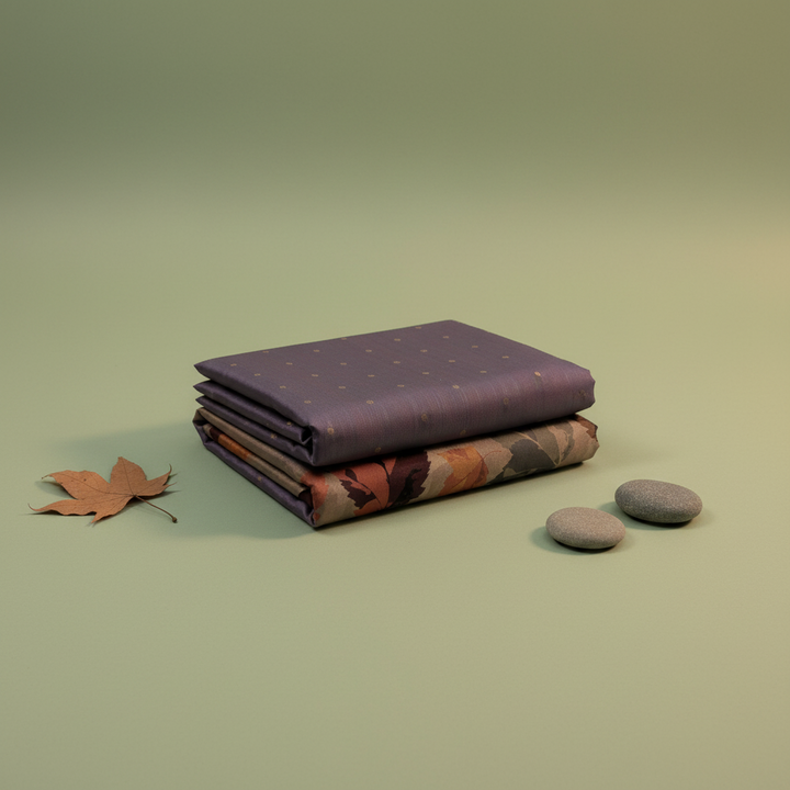 KUBERAN PURPLE SEMI TUSSAR SILK SAREE