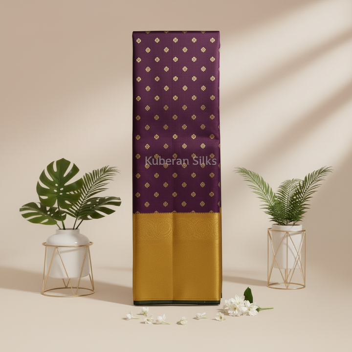 Kuberan Purple and Yellow Kanchipuram Silk Saree