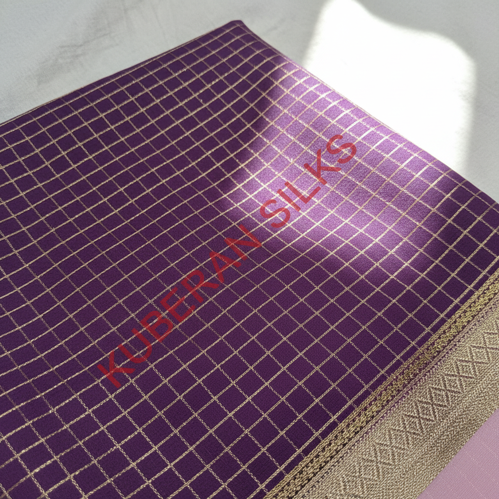 Kuberan Purple and Pink Mysore Silk Saree