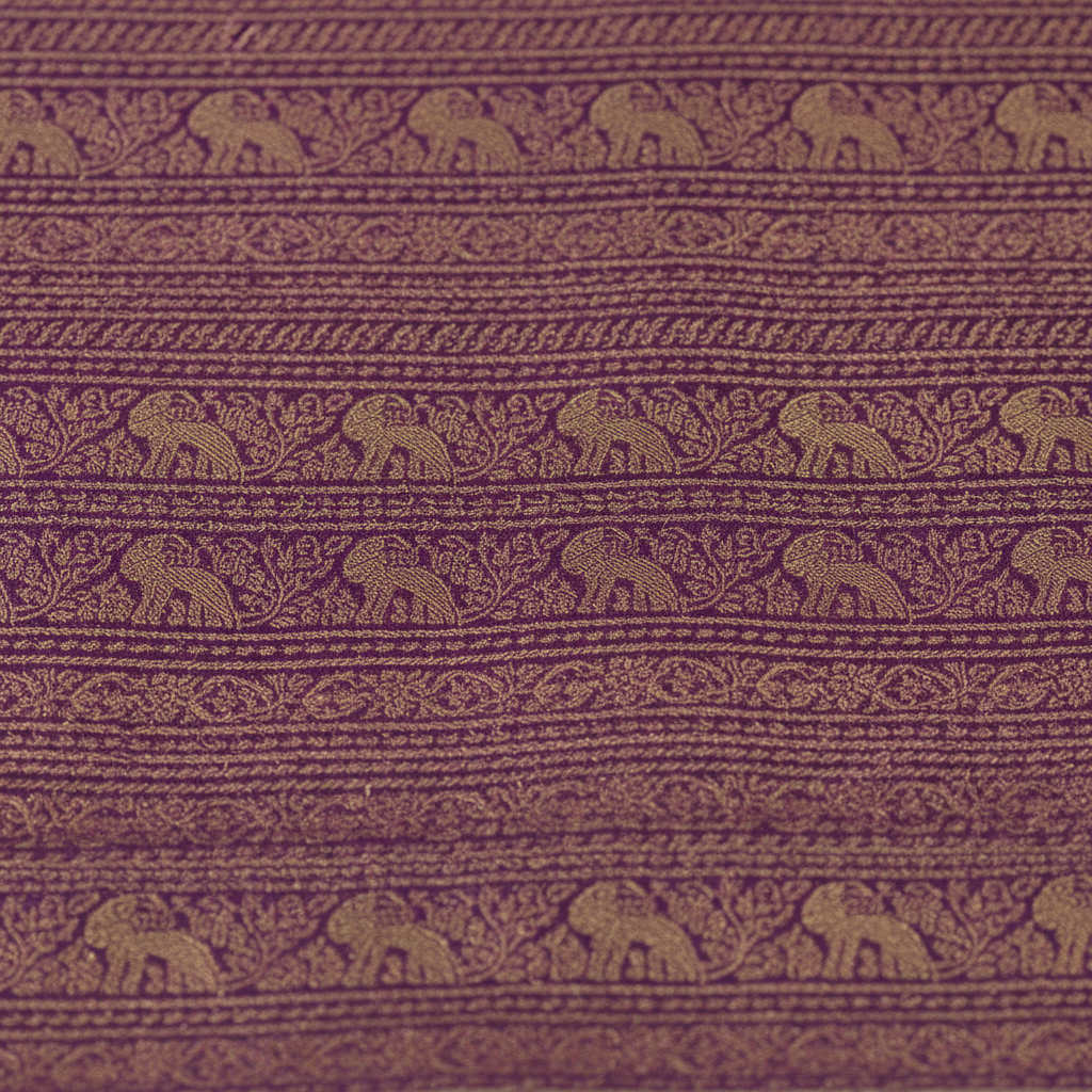 KUBERAN PURPLE MYSORE SILK CREPE SAREE