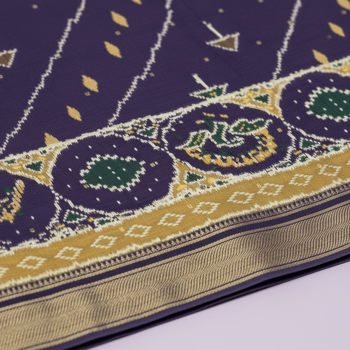 KUBERAN PURPLE MAL COTTON PRINTED SAREE