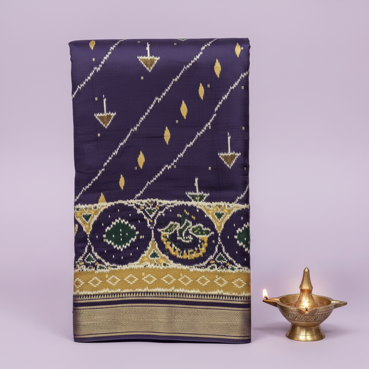KUBERAN PURPLE MAL COTTON PRINTED SAREE