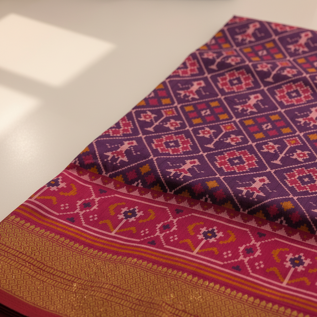 KUBERAN PURPLE NARI SEMI POCHAMPALLY SILK SAREE