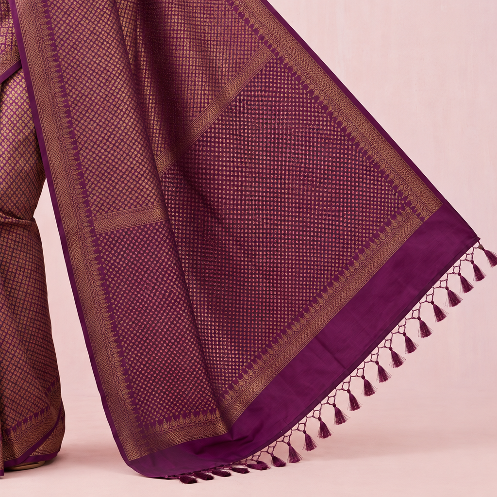 KUBERAN PINK SEMI BANARASI SILK SAREE