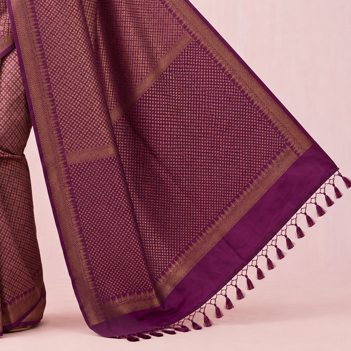 KUBERAN PINK SEMI BANARASI SILK SAREE
