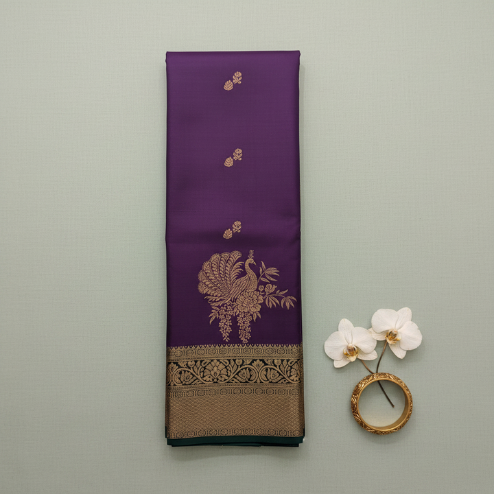 KUBERAN PURPLE SEMI SILK SAREE