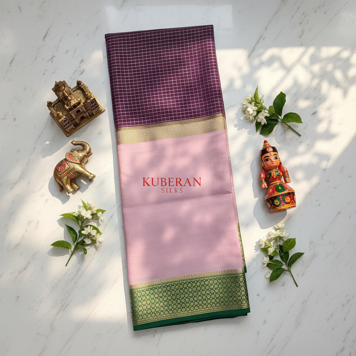 Kuberan Purple and Pink Mysore Silk Saree