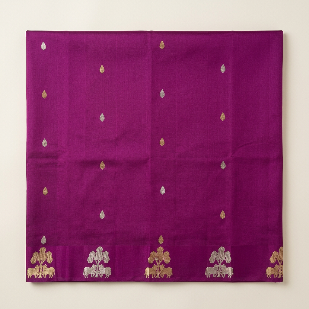 Kuberan Purple Pure Banarasi Silk Saree