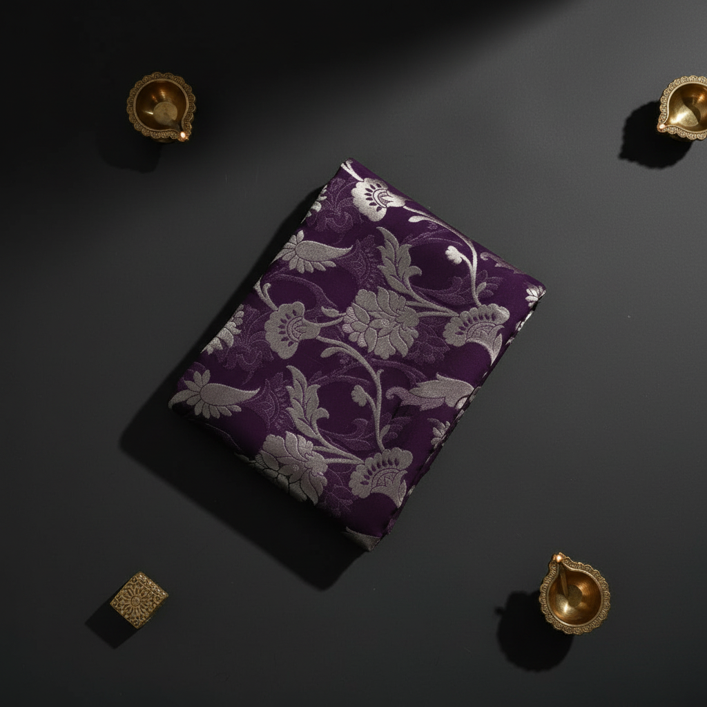 KUBERAN PURPLE PURE BANARASI GEORGETTE SILK SAREE