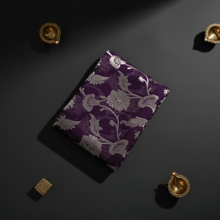 KUBERAN PURPLE PURE BANARASI GEORGETTE SILK SAREE