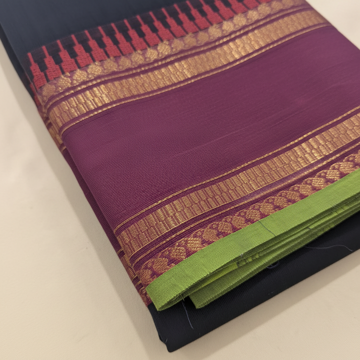 KUBERAN NAVY BLUE COTTON SAREE