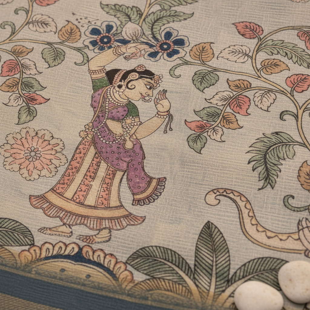 KUBERAN GREY BLUE SEMI TUSSAR SILK SAREE