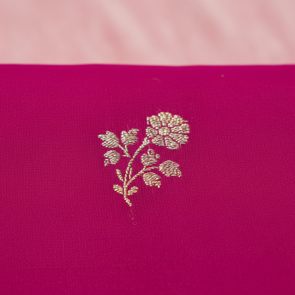 KUBERAN DARK PINK MASHRU BANARASI SILK SAREE