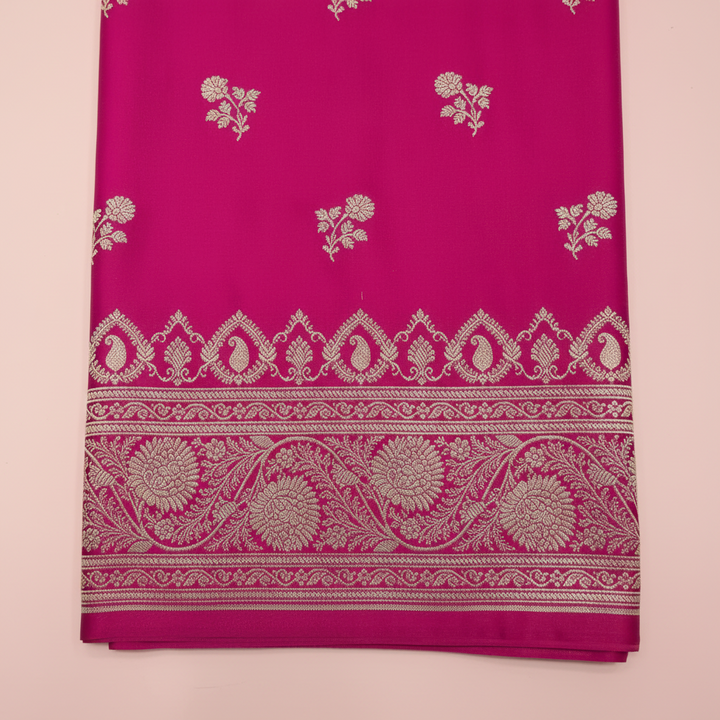 KUBERAN DARK PINK MASHRU BANARASI SILK SAREE